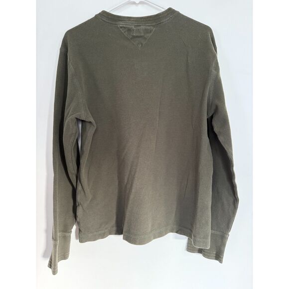 ? Vintage Tommy Hilfiger Thermal Army Green Men's Shirt sz Large - Picture 2 of 6